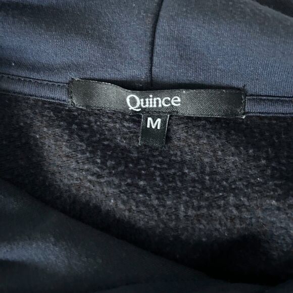 Quince SuperSoft Fleece Pullover Hoodie Navy Size Medium - Picture 5 of 6